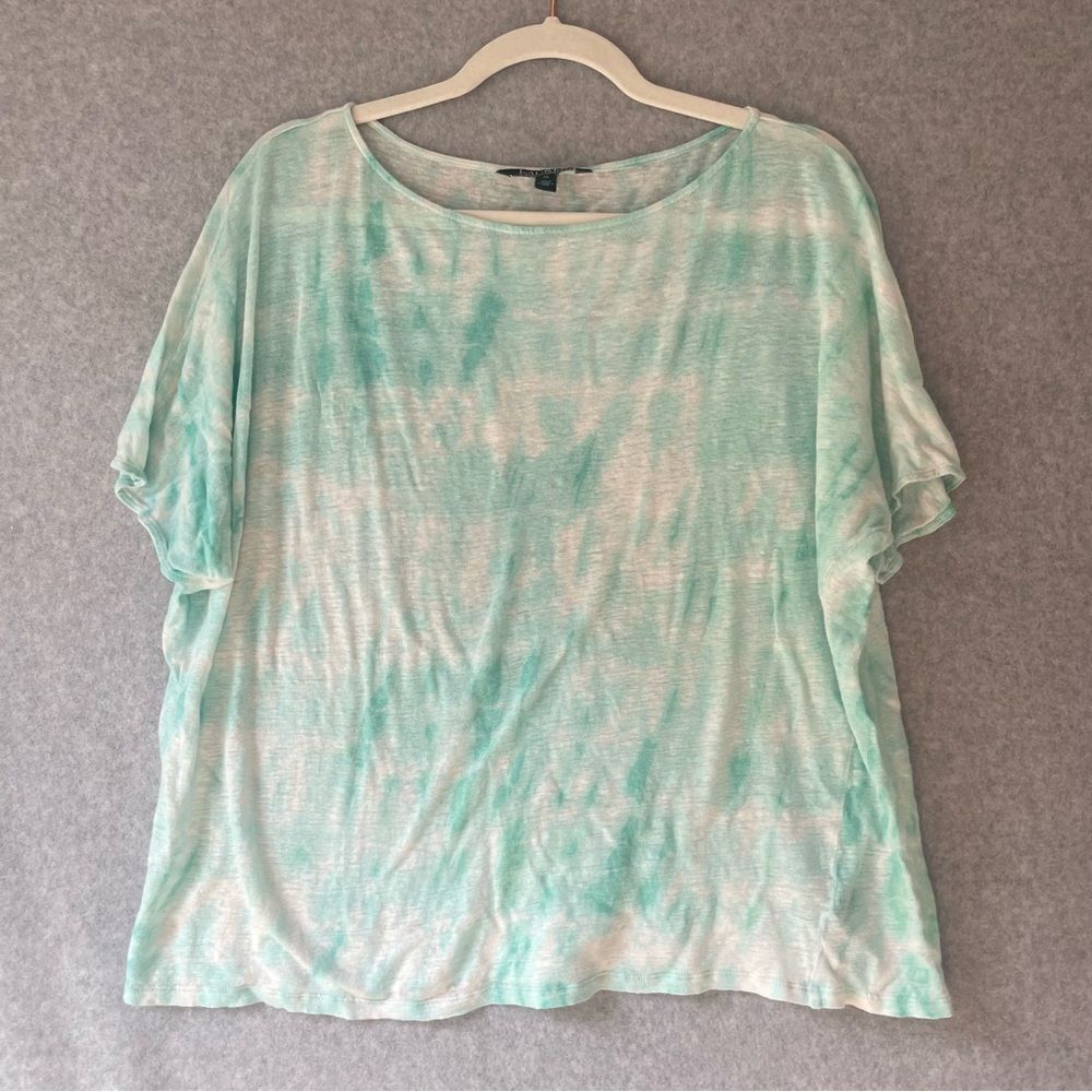 Lauren Ralph Lauren Tie Dye Mint Linen Green Tie-Dye Women's Top  XL #RR